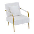 Blue Velvet Mid-Century Accent Chair with Gold Metal Frame