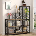 Rustic Brown Industrial Ladder Corner Cube Bookshelf