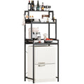 Rustic Brown 3-Tier Split Design Microwave Coffee Bar Baker’s Rack