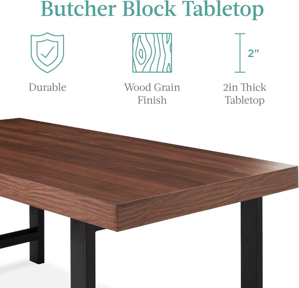 Brown Industrial Butcher Block Coffee Table