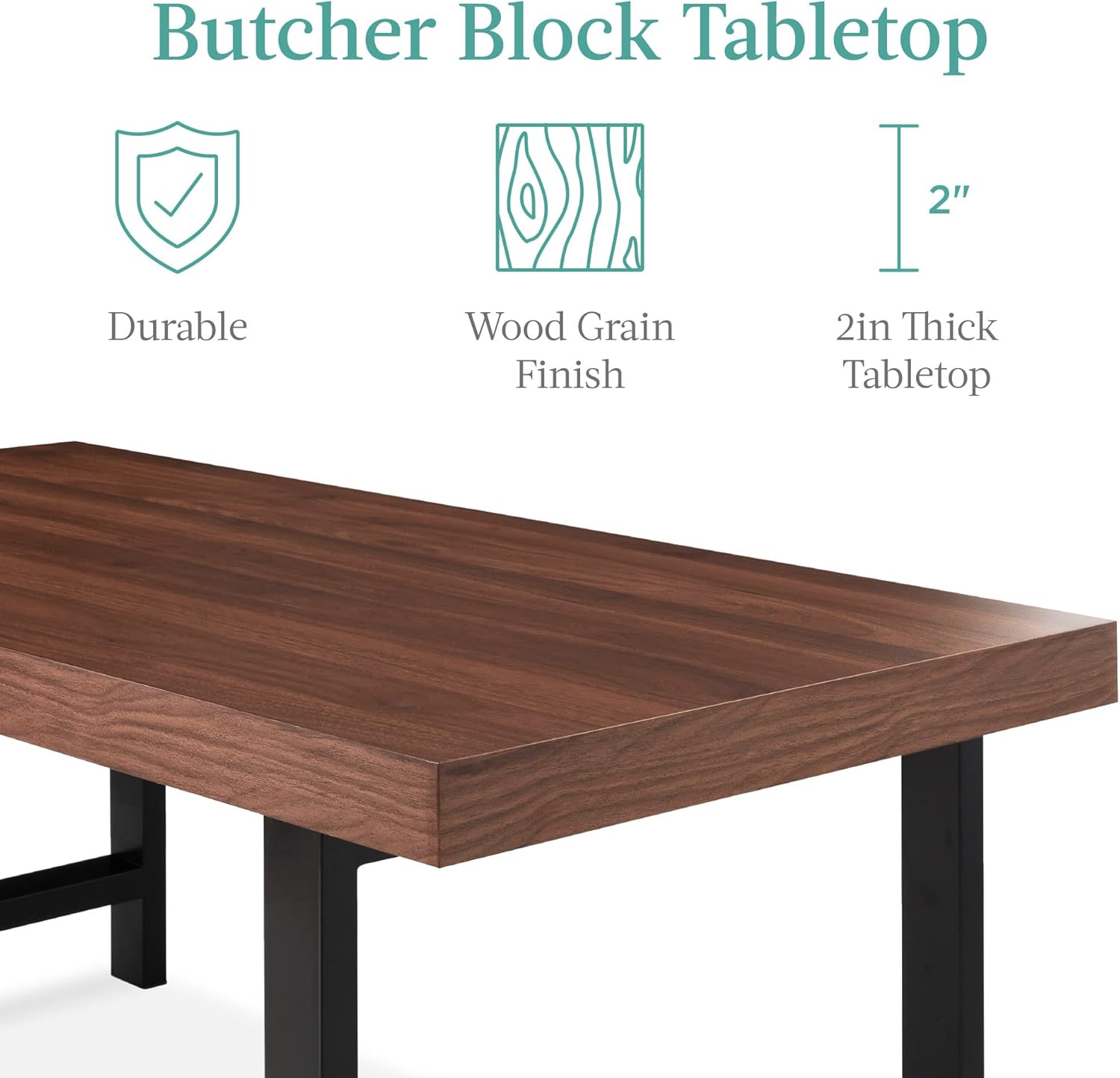 Brown Industrial Butcher Block Coffee Table