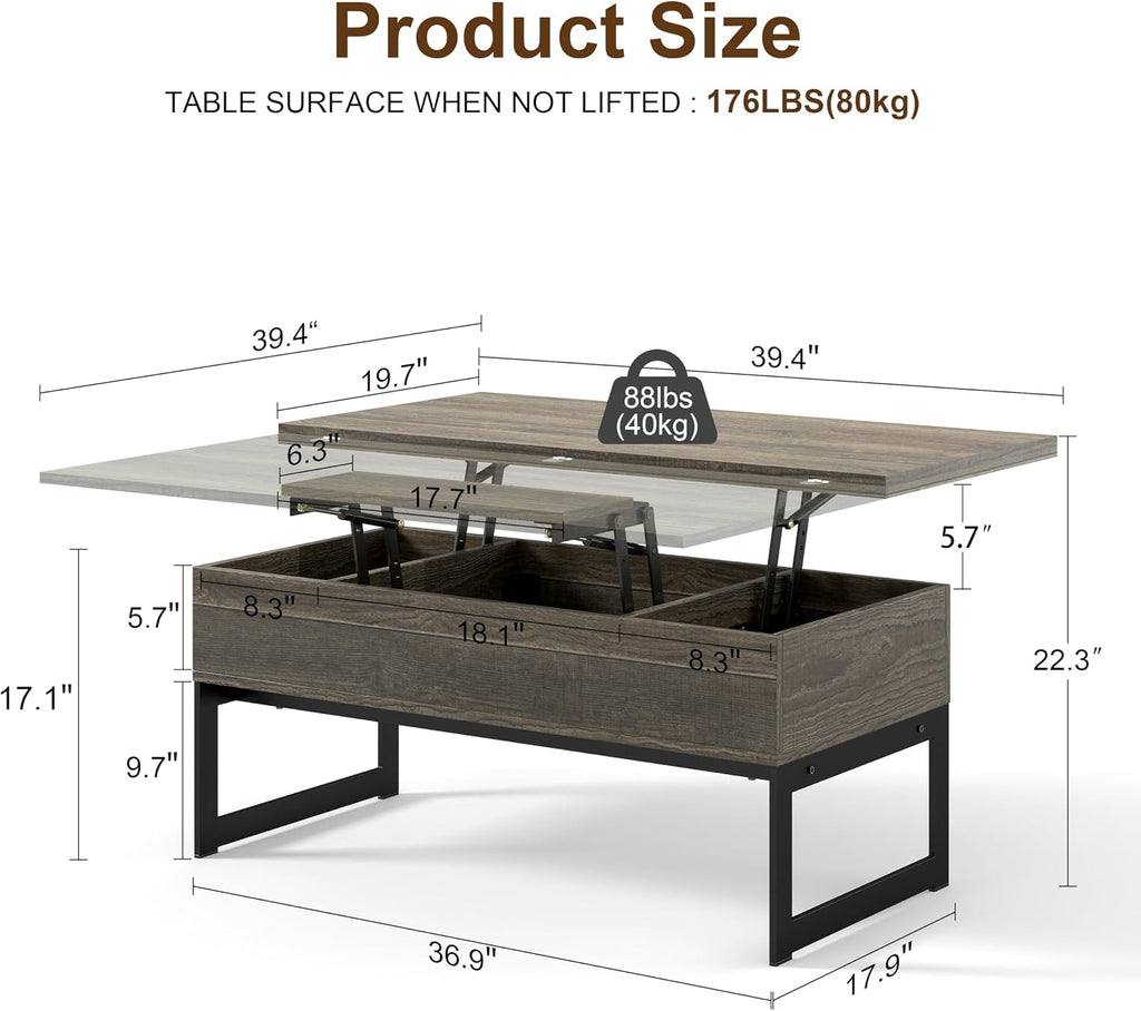 Walnut Storage Farmhouse Coffee Table