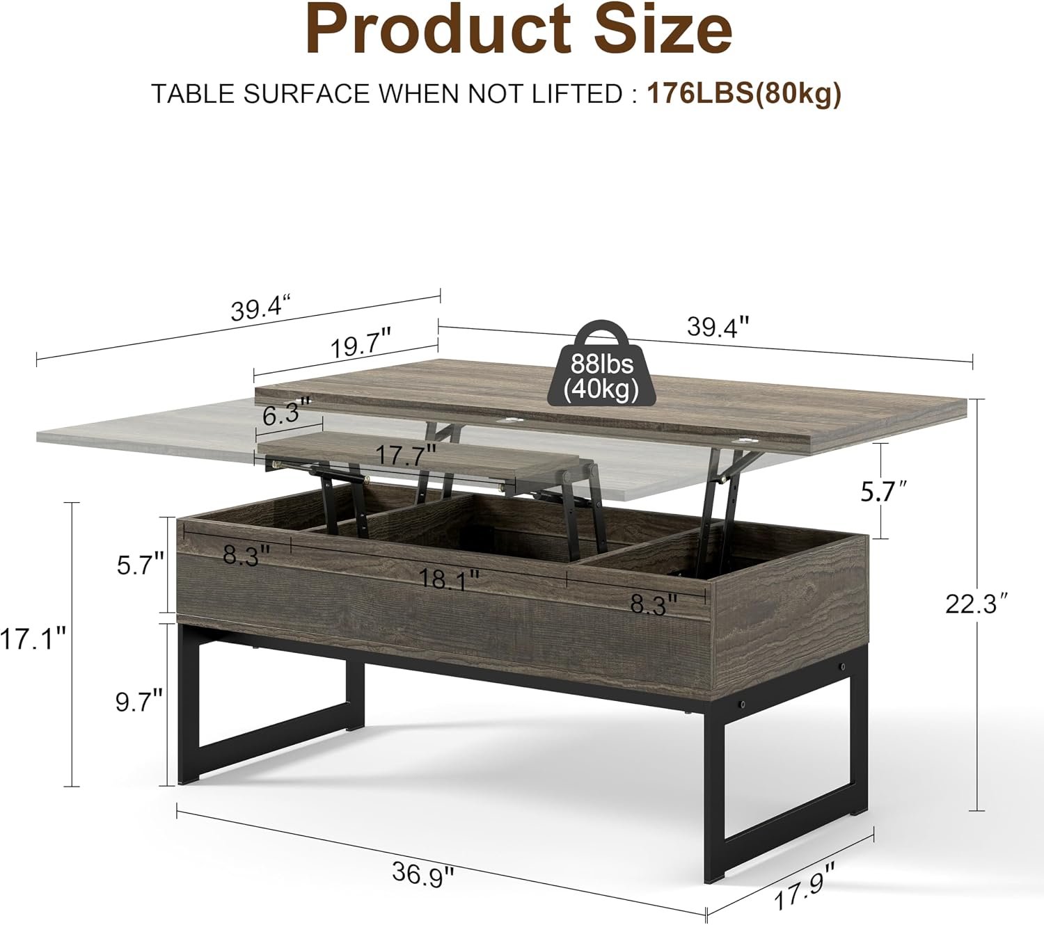 Walnut Storage Farmhouse Coffee Table