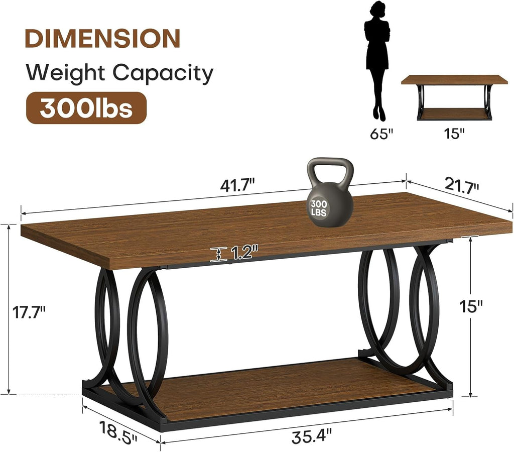 Arc Leg Industrial Storage Coffee Table