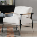 Beige Chenille Fabric Modern Upholstered Accent Chair