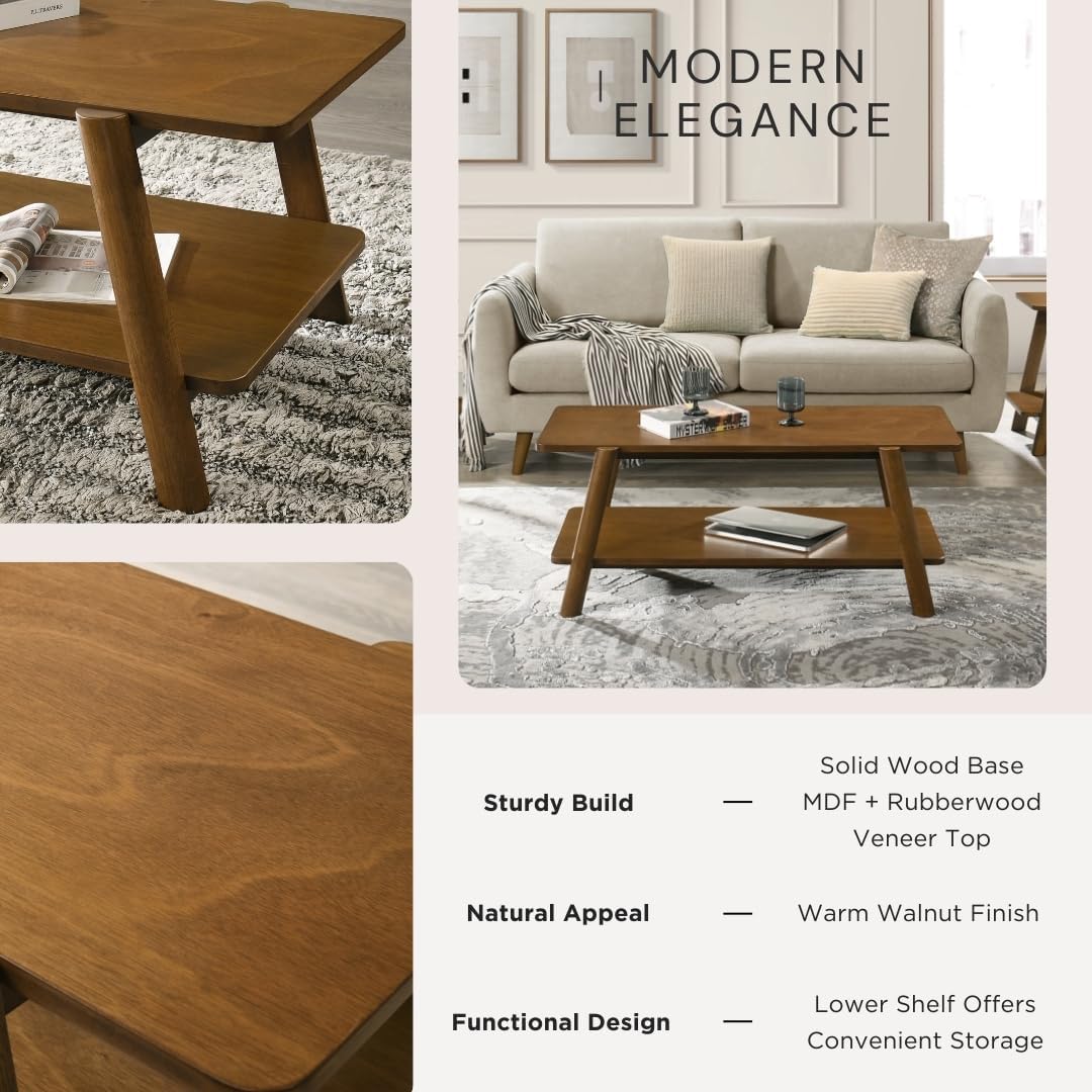 Walnut Mid-Century Coffee Table