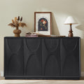 Walnut Retro Magnetic Door Storage Sideboard Cabinet