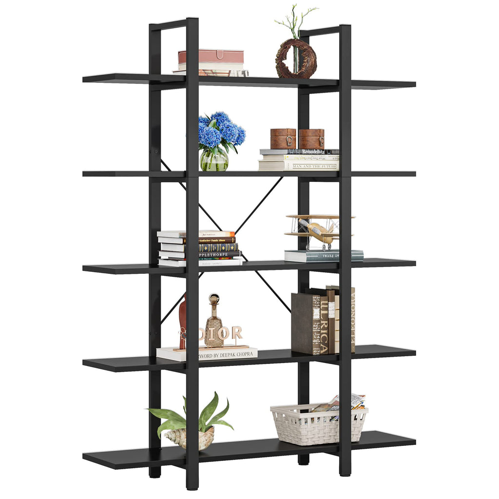 Vintage Industrial 5-Tier Open Storage Bookshelf