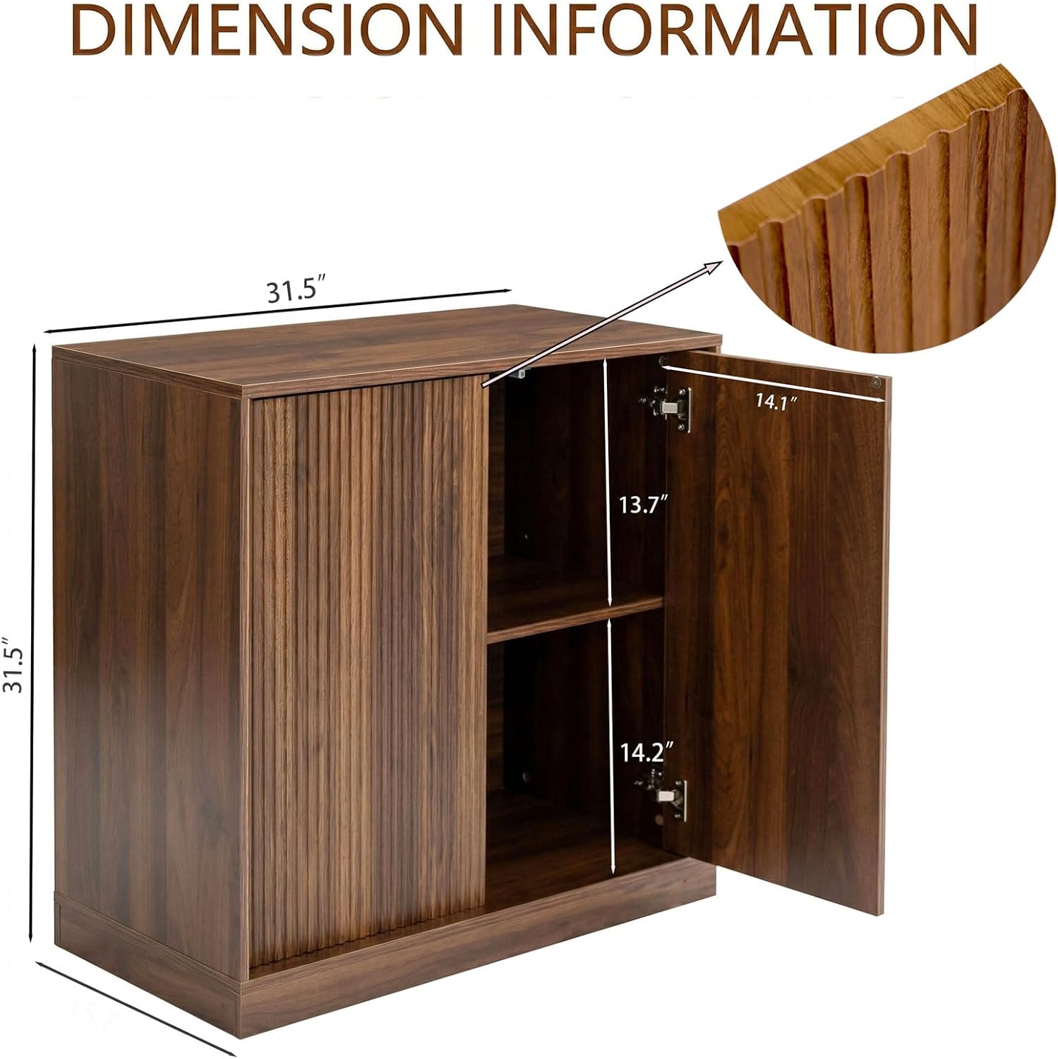 Black Walnut Wave Door Mid-Century Sideboard Credenza