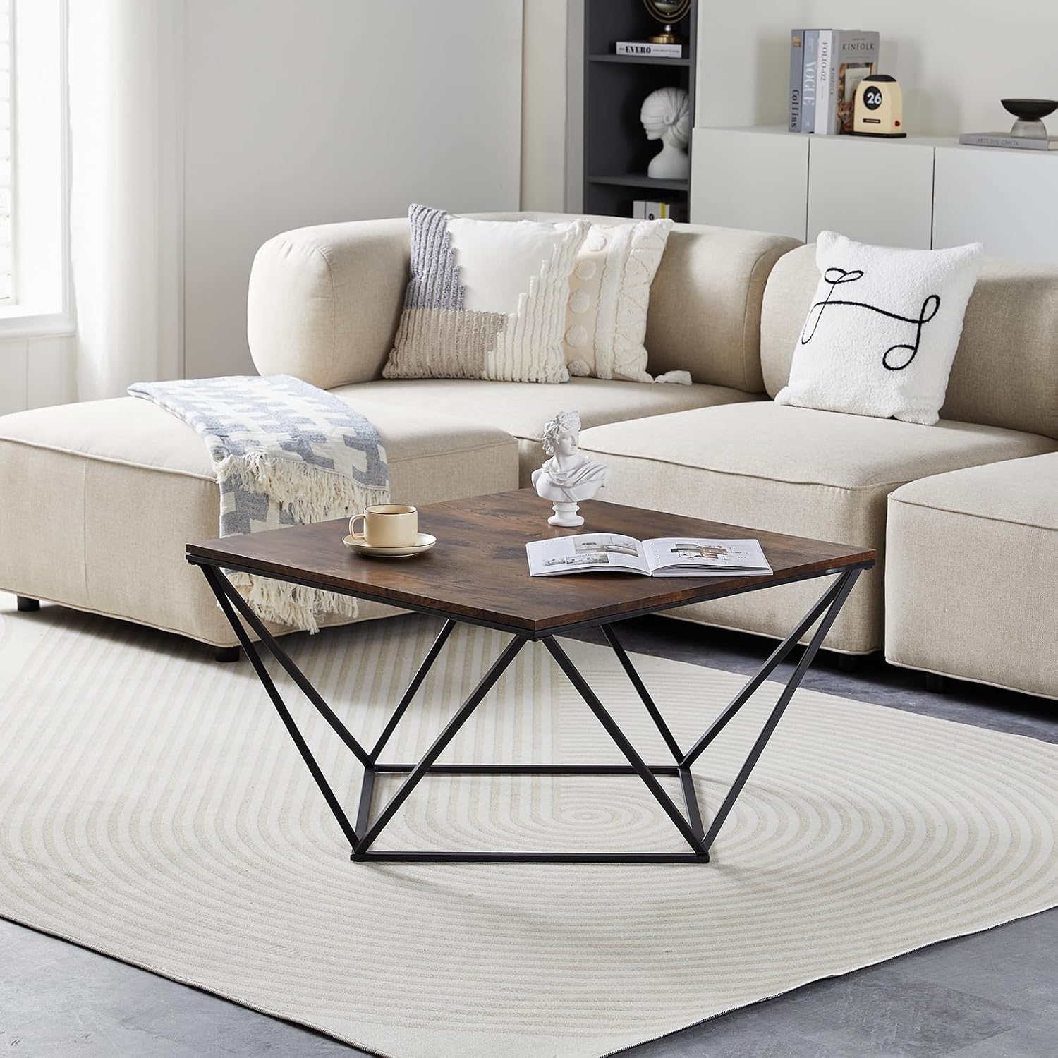 Rustic Brown Square Coffee Table