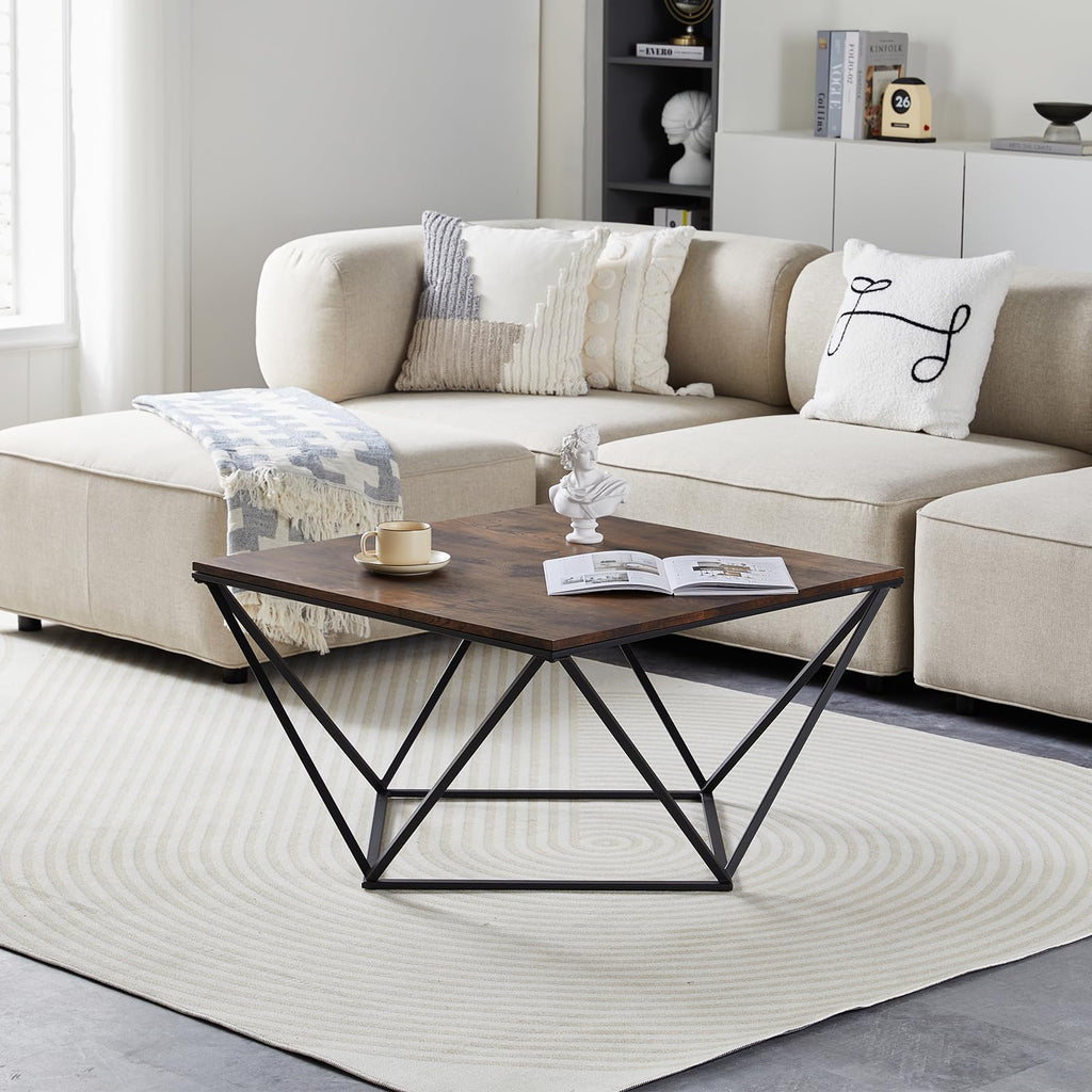 Rustic Brown Square Coffee Table