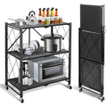 White 5-Tier Wheeled Foldable Heavy Duty Metal Storage Shelf