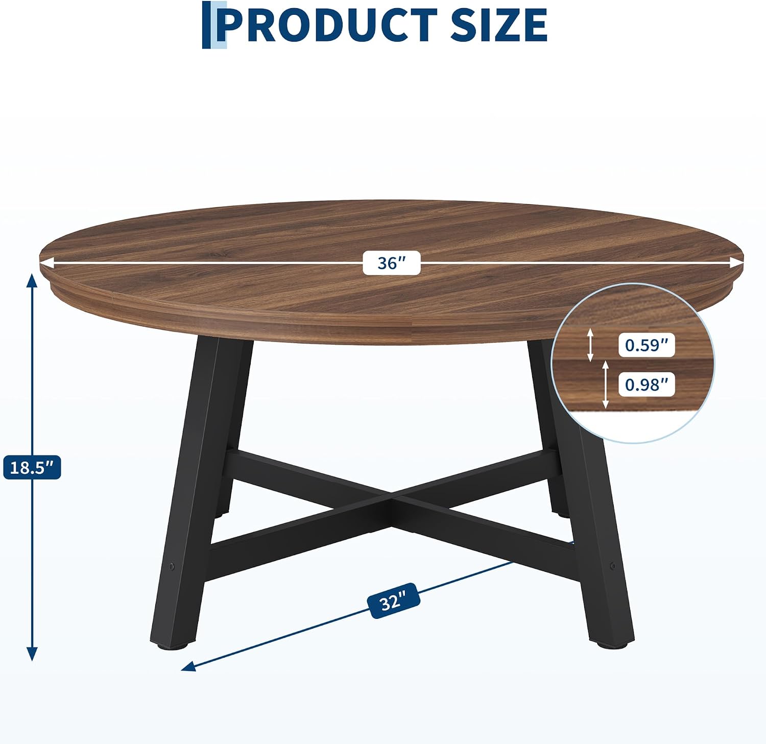 Industrial Round Wood Coffee Table