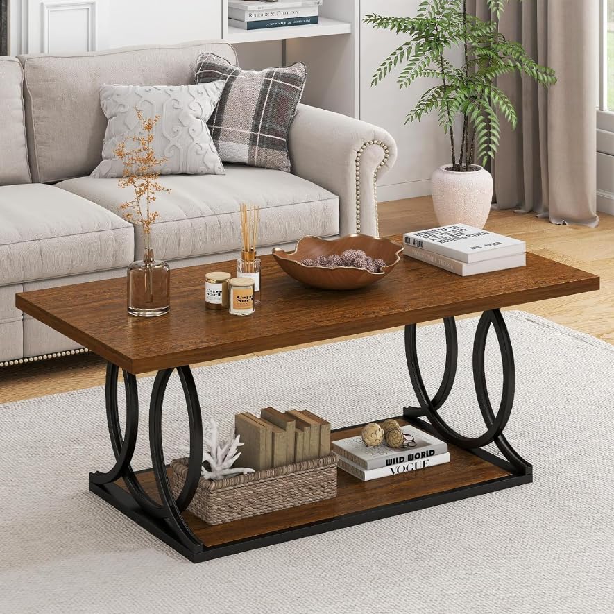 Arc Leg Industrial Storage Coffee Table