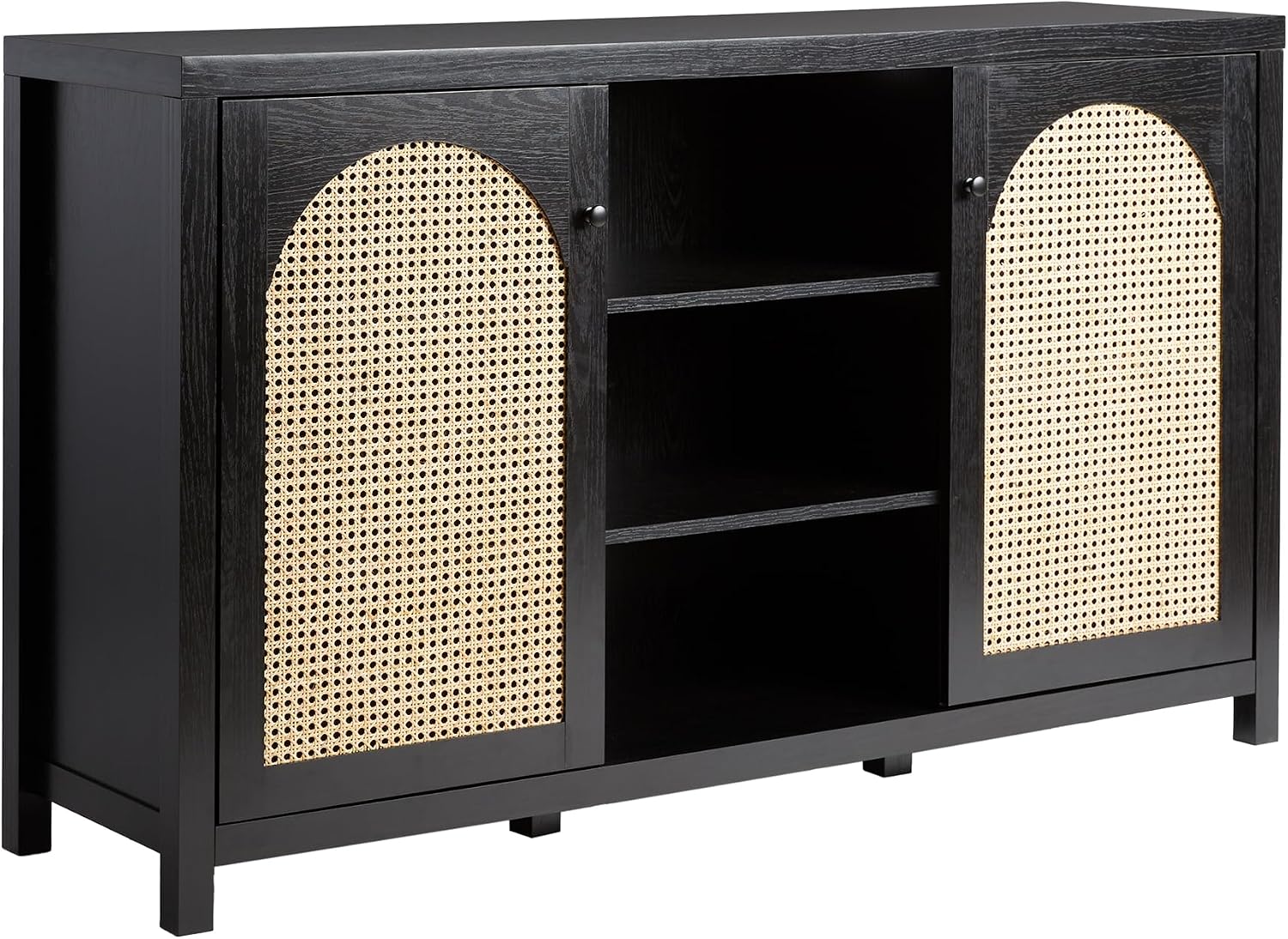 Walker Edison Sasha 70" Coastal Oak Reeded 4-Door Sideboard Buffet