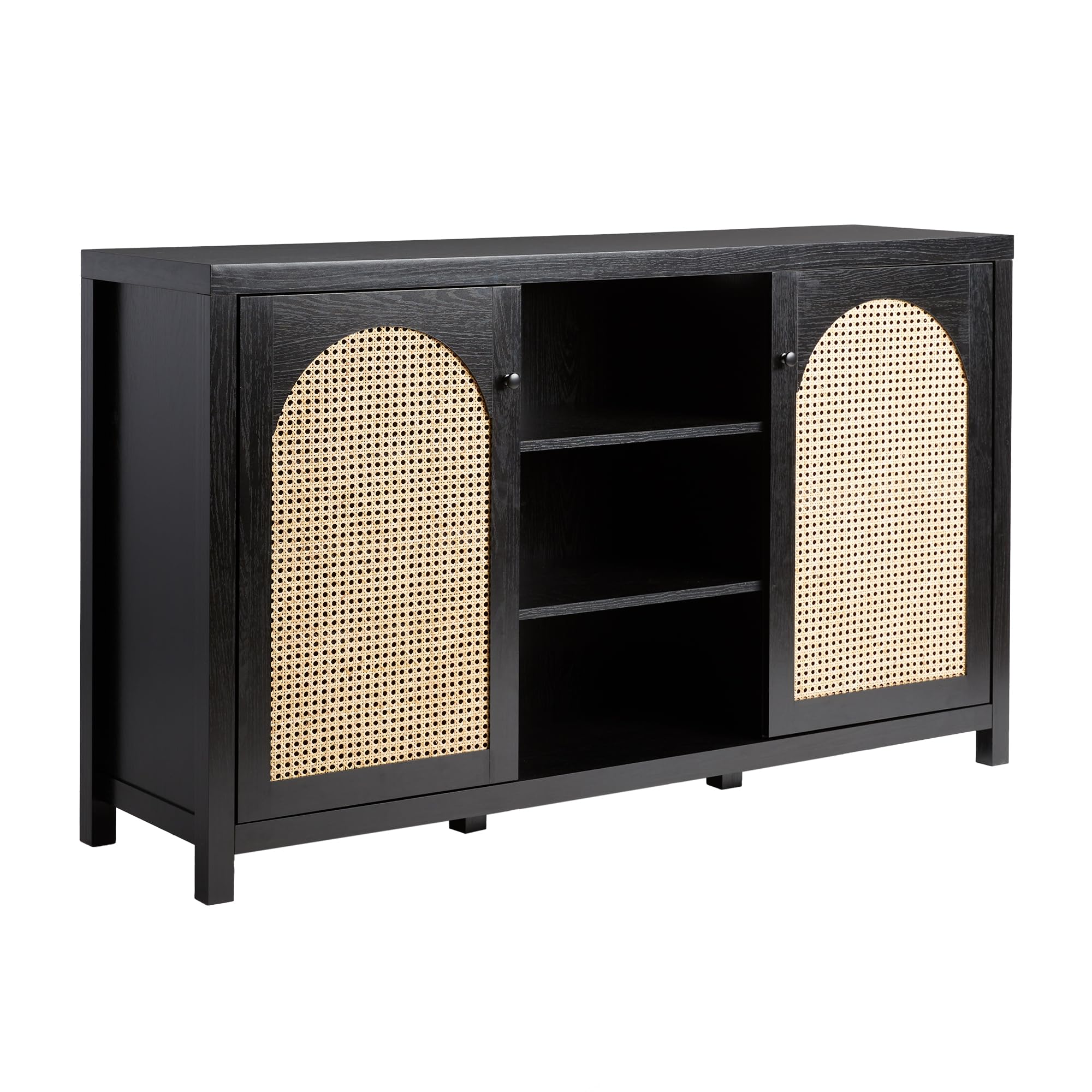 Walker Edison Sasha 70" Coastal Oak Reeded 4-Door Sideboard Buffet
