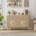 Natural Oak Fluted 2-Door 3-Drawer Storage Sideboard Cabinet