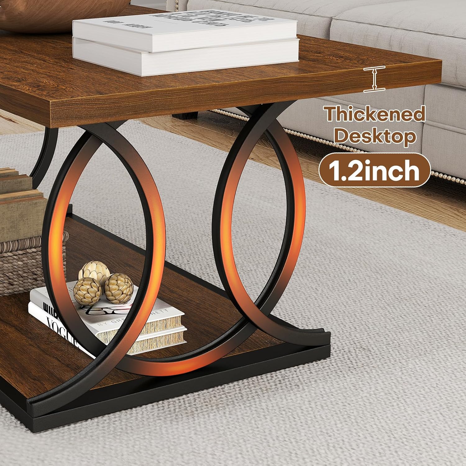 Arc Leg Industrial Storage Coffee Table