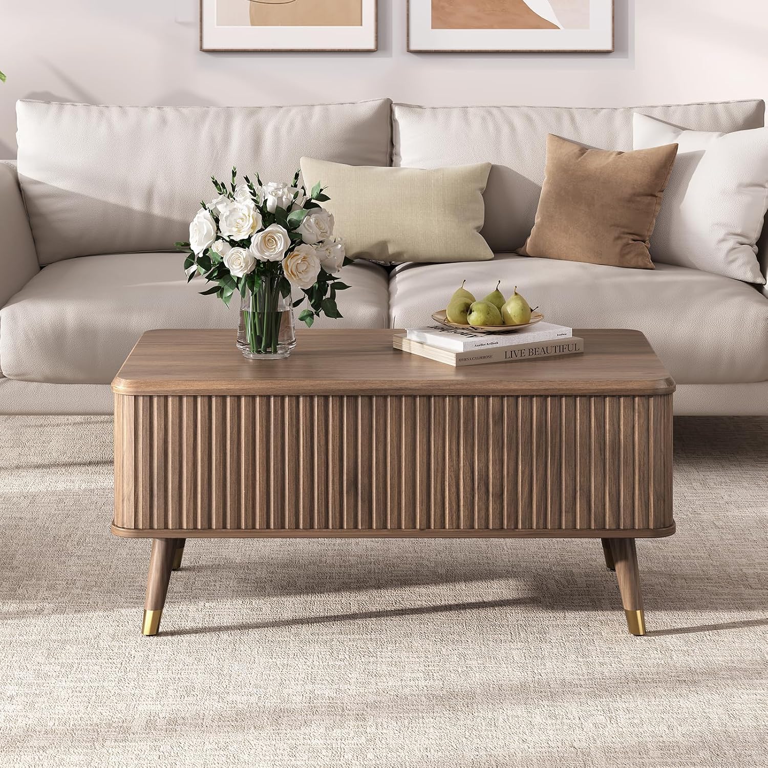 Walnut Lift Top Coffee Table
