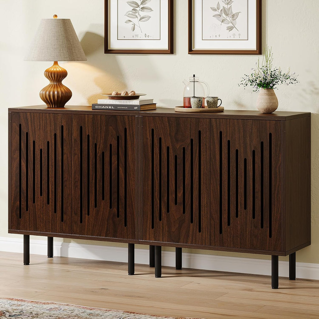 Dark Brown 2-Piece Tribesigns Storage Sideboard Set