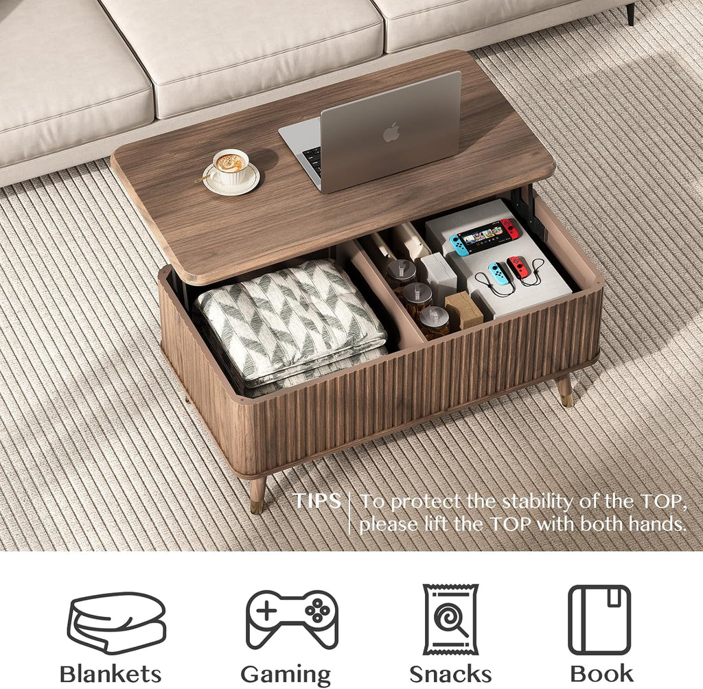 Walnut Lift Top Coffee Table
