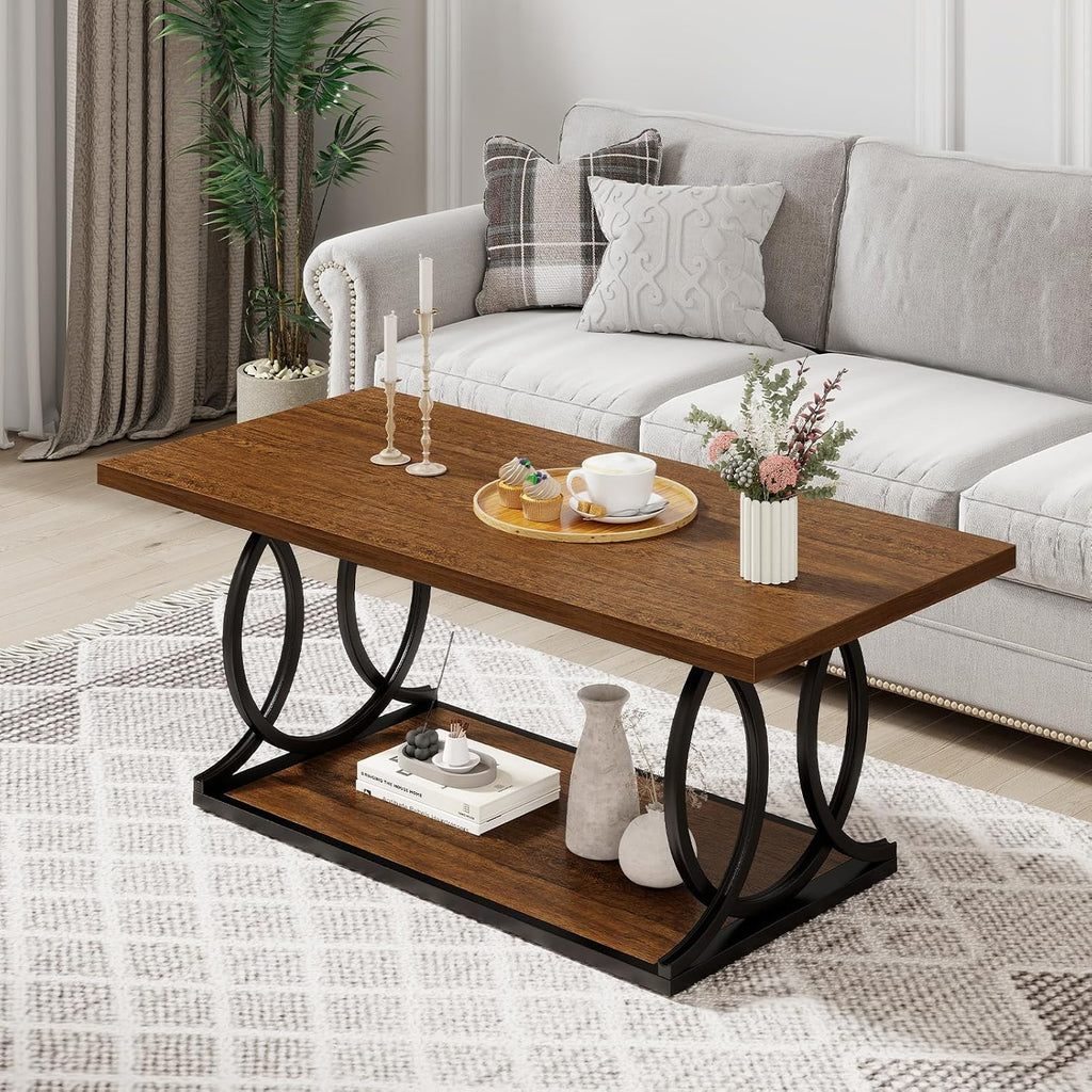 Arc Leg Industrial Storage Coffee Table