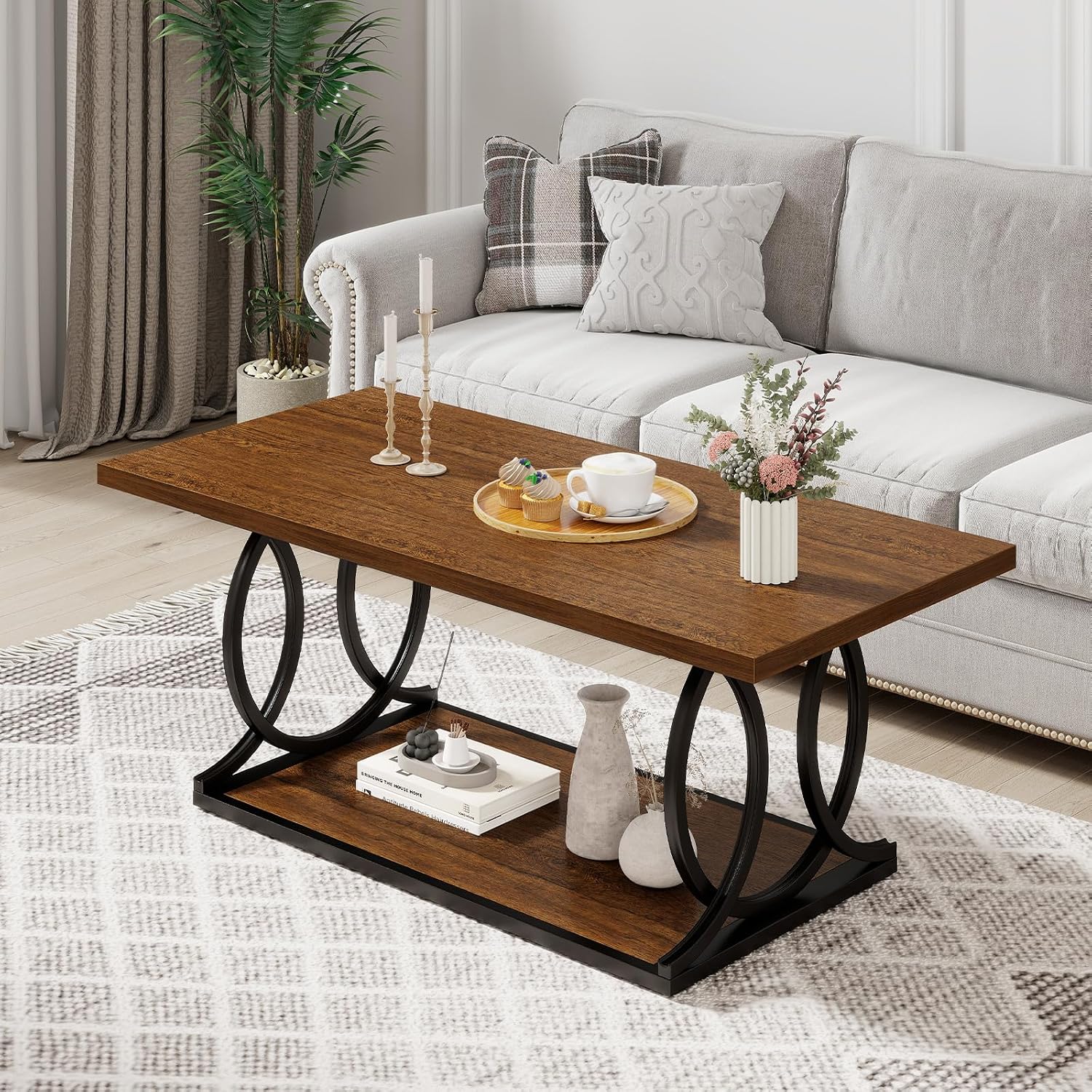 Arc Leg Industrial Storage Coffee Table