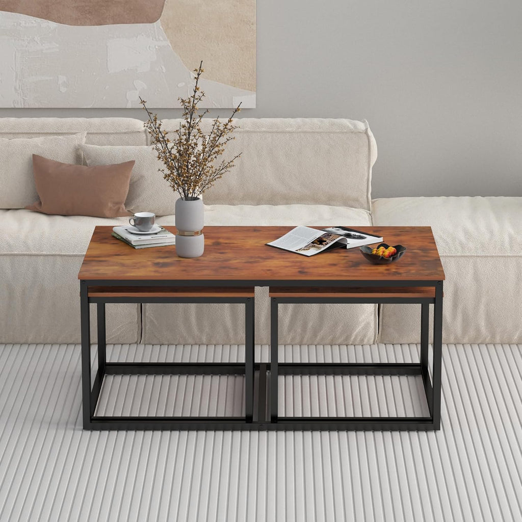 3pc Industrial Nesting Coffee Tables