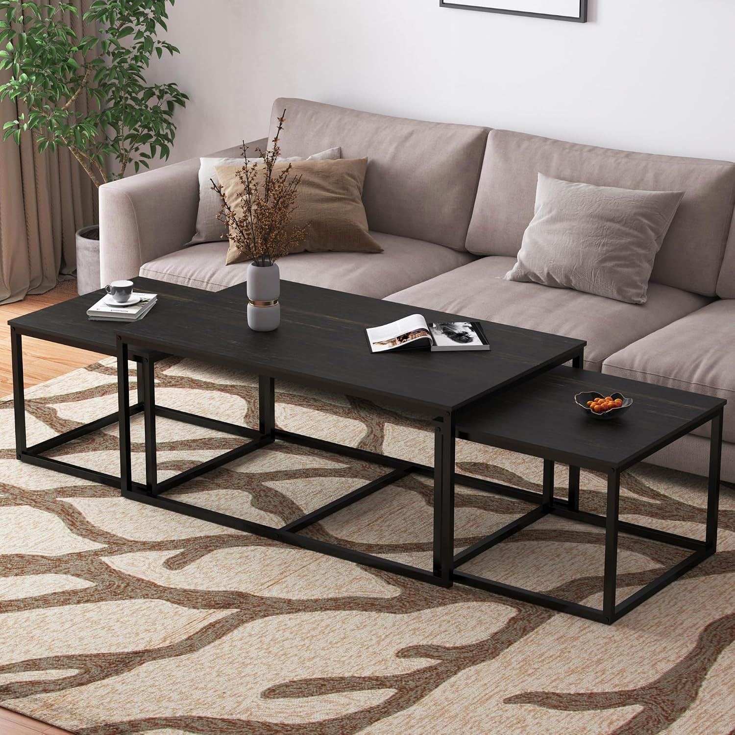 3pc Industrial Nesting Coffee Tables