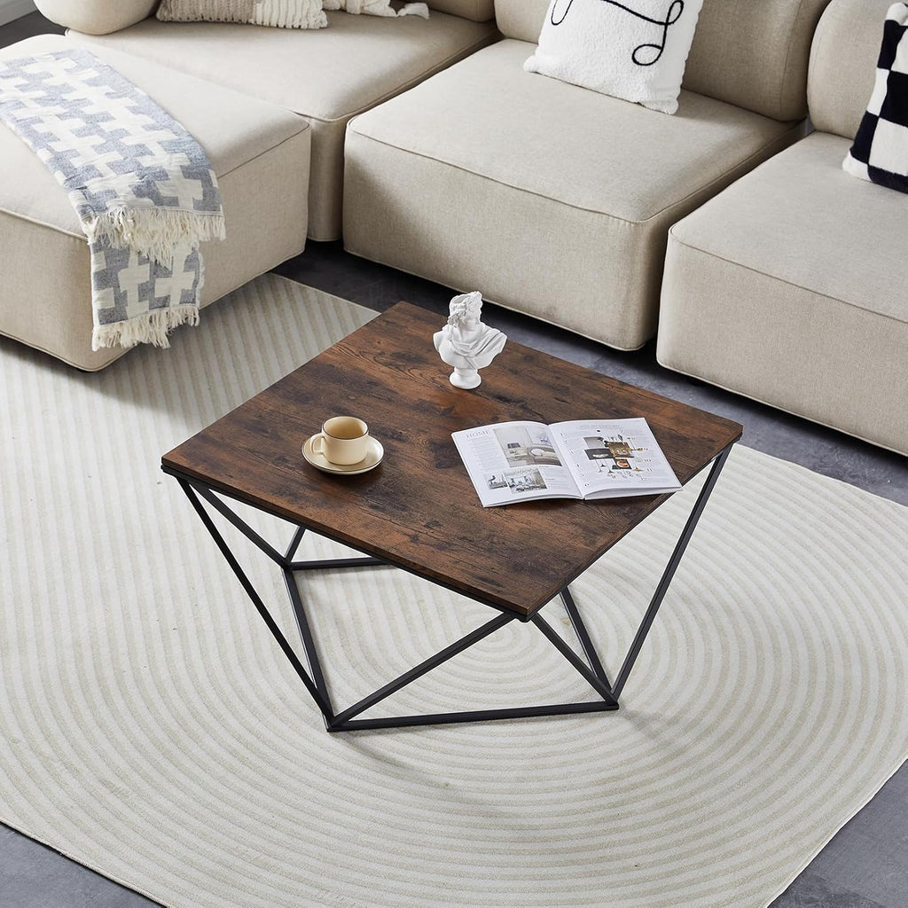 Rustic Brown Square Coffee Table