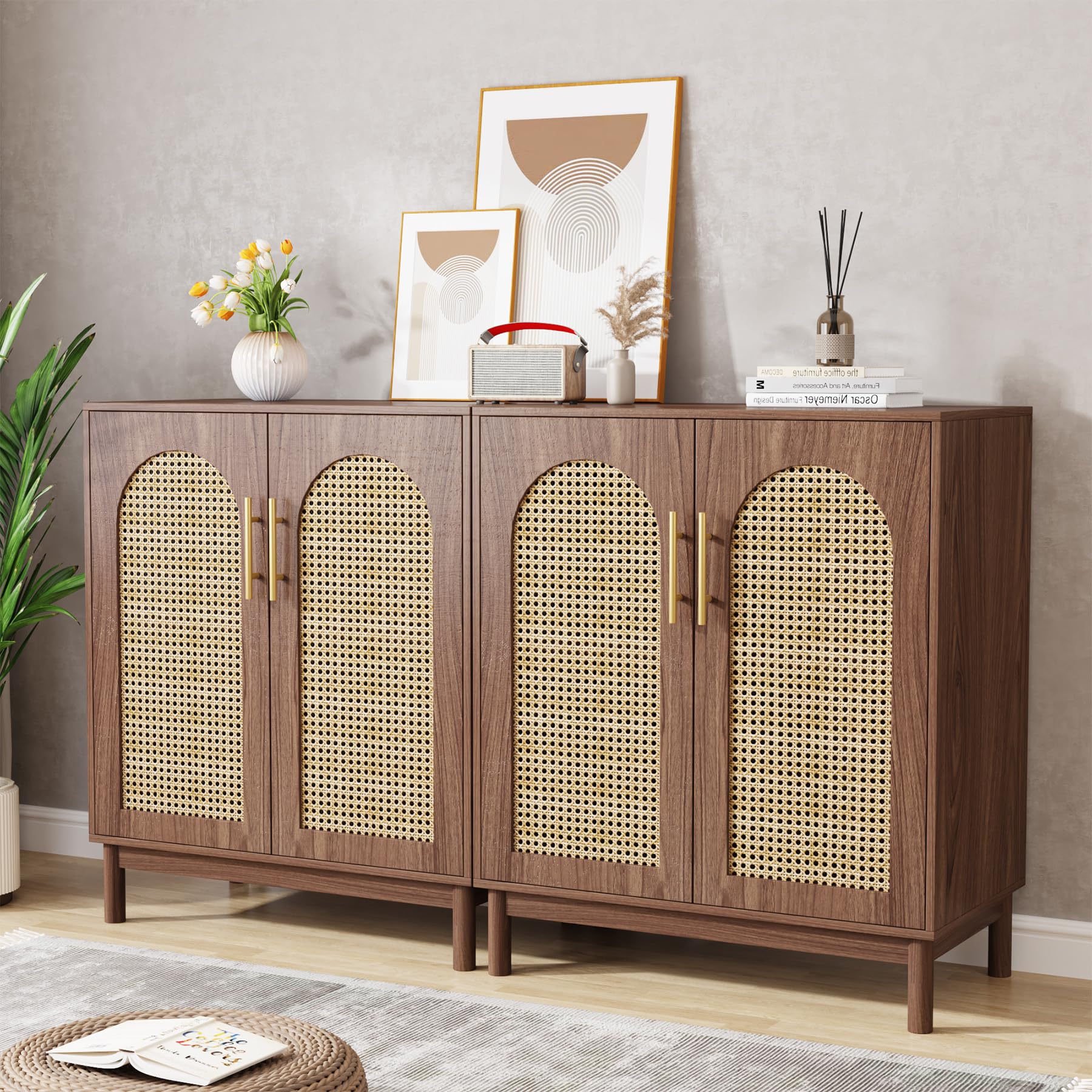 59 Inch 4-Door Modern Storage Sideboard Cabinet