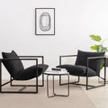 Zinus Aidan Black Sling Accent Chair with Metal Frame & Shredded Foam Cushion