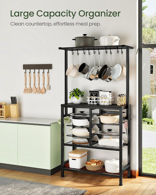 Black Multi-Tier Kitchen Baker’s Rack Pot Pan Storage Organizer