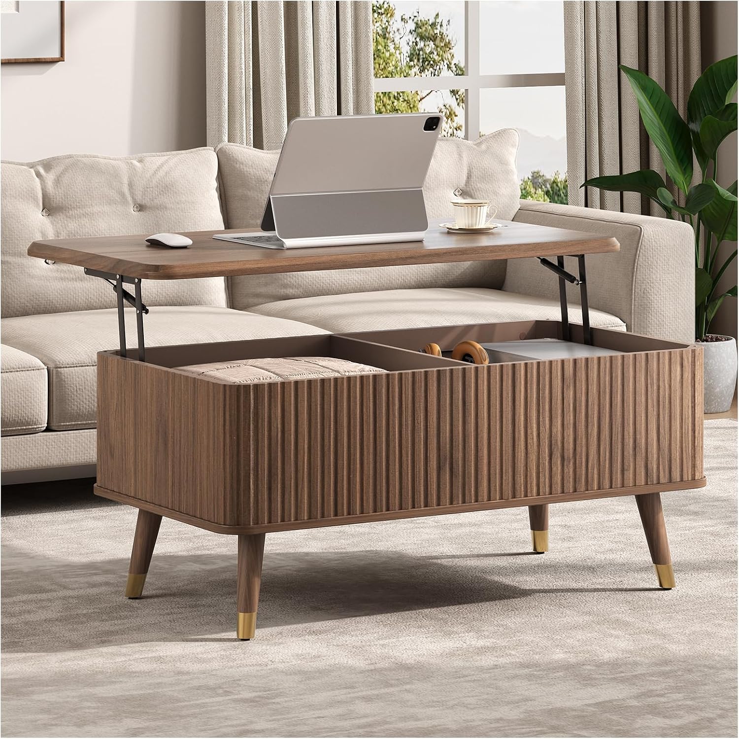 Walnut Lift Top Coffee Table