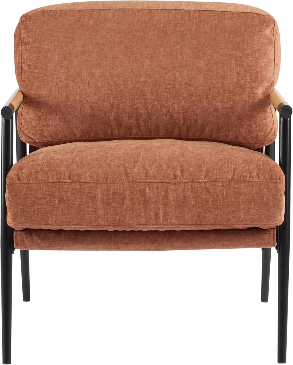 Orange Wood Arm Accent Chair