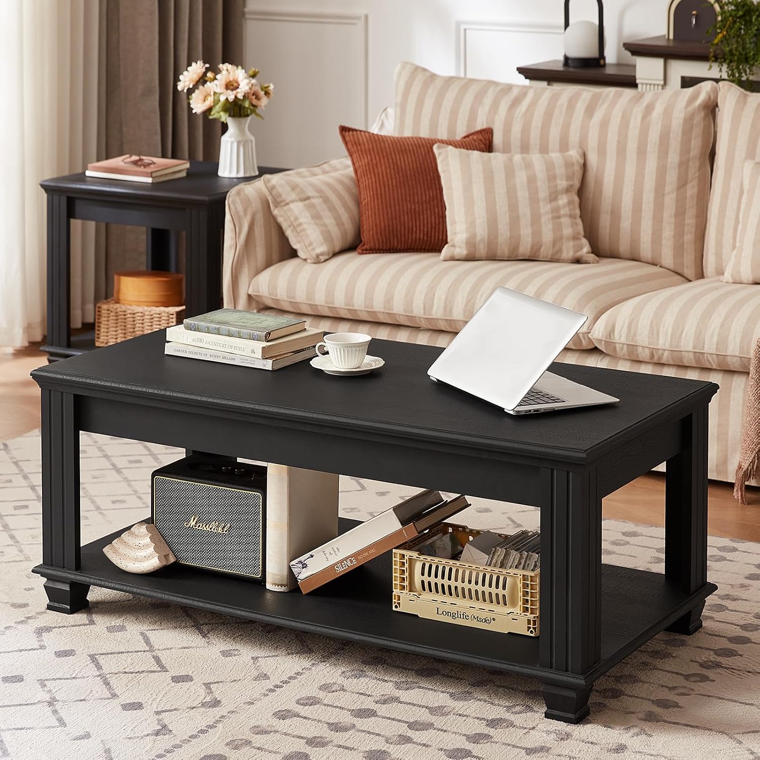 Rustic Walnut Square Coffee Table