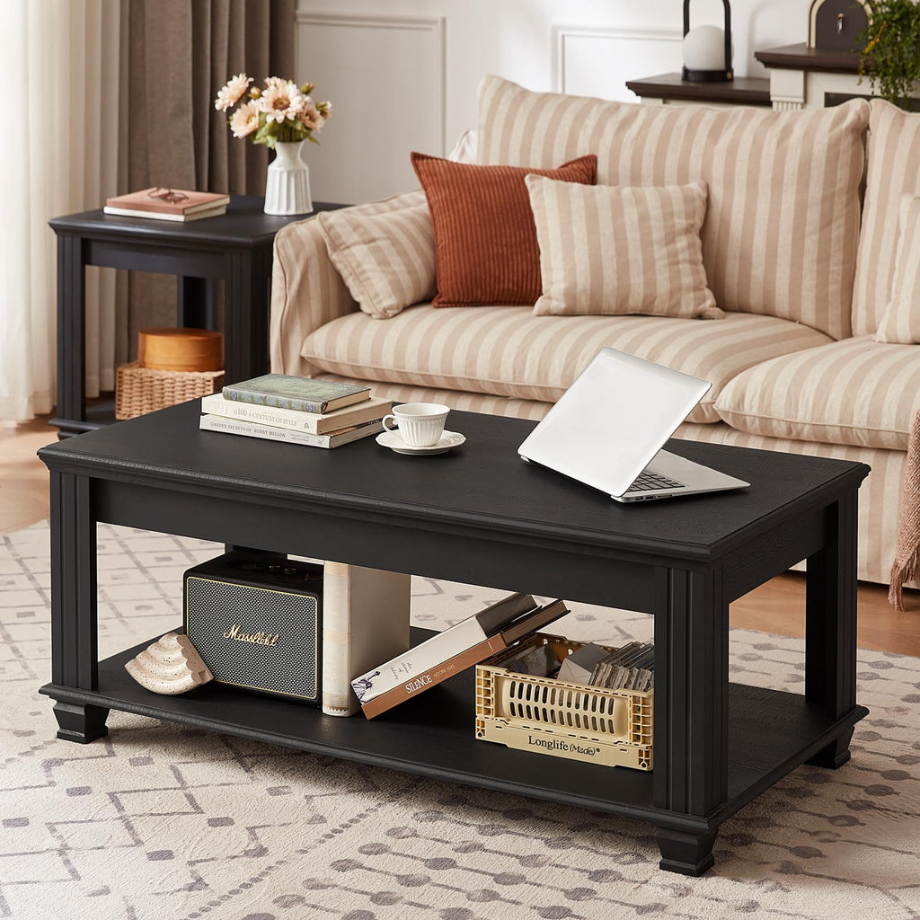 Rustic Walnut Square Coffee Table