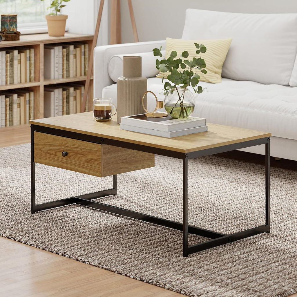 Walnut Drawer Storage Coffee Table