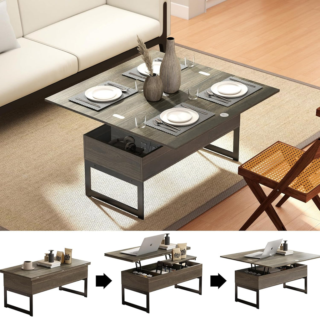 Walnut Storage Farmhouse Coffee Table
