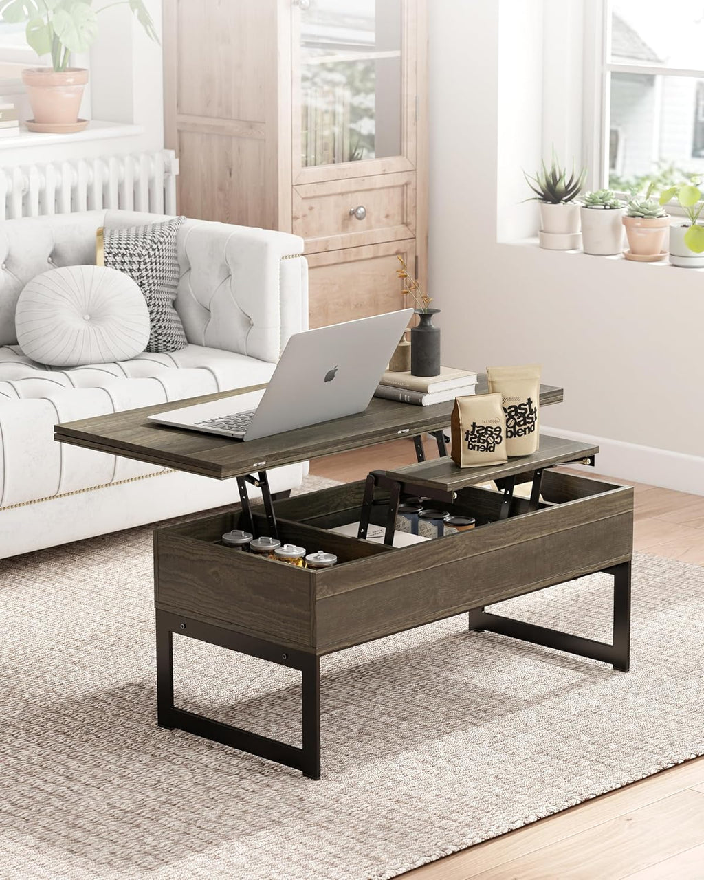 Walnut Storage Farmhouse Coffee Table
