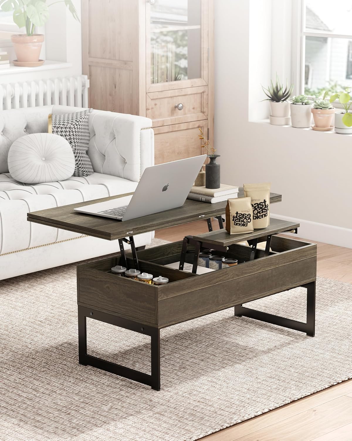 Walnut Storage Farmhouse Coffee Table