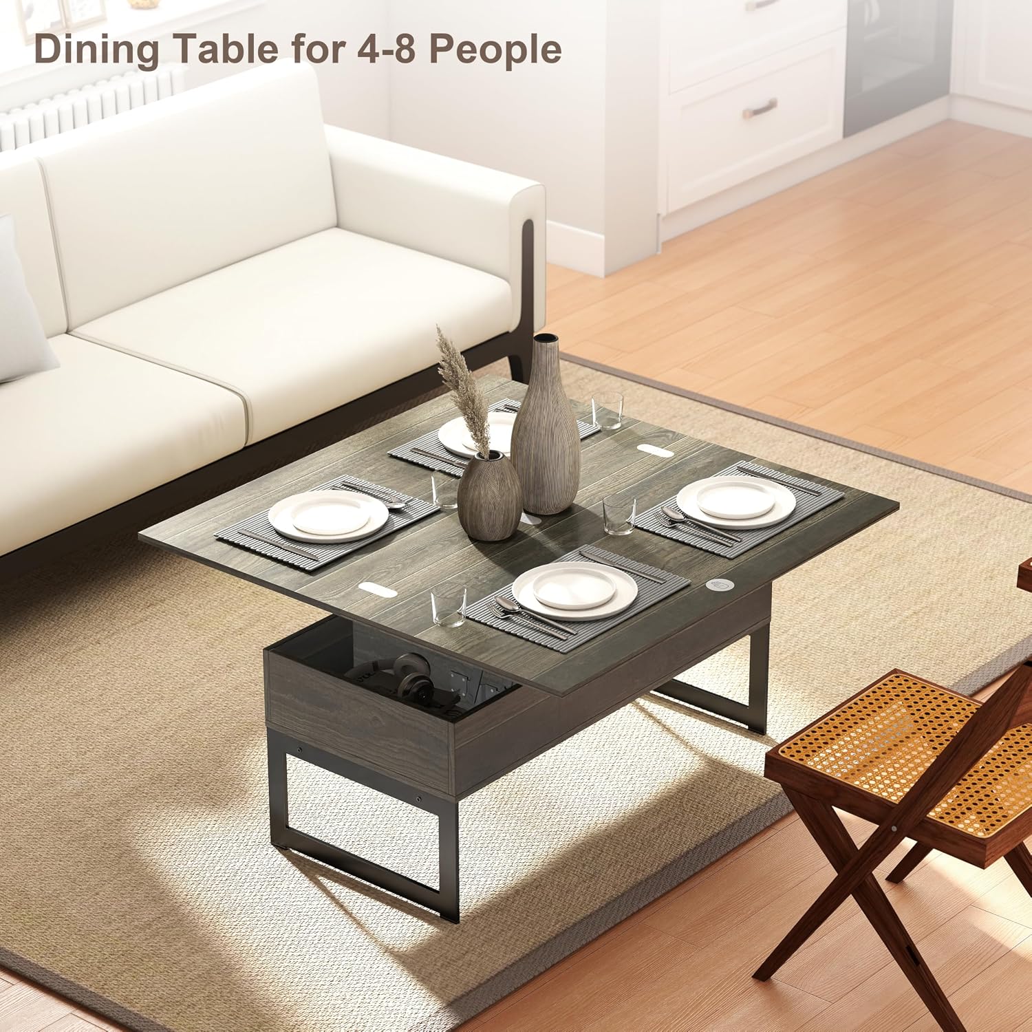 Walnut Storage Farmhouse Coffee Table