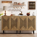 Dark Brown 2-Piece Tribesigns Storage Sideboard Set