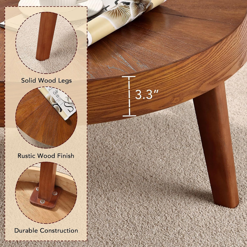 Brown Round Farmhouse Nesting Tables