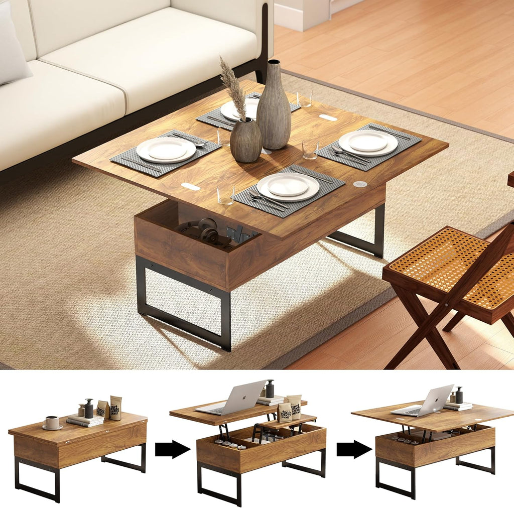 Walnut Storage Farmhouse Coffee Table