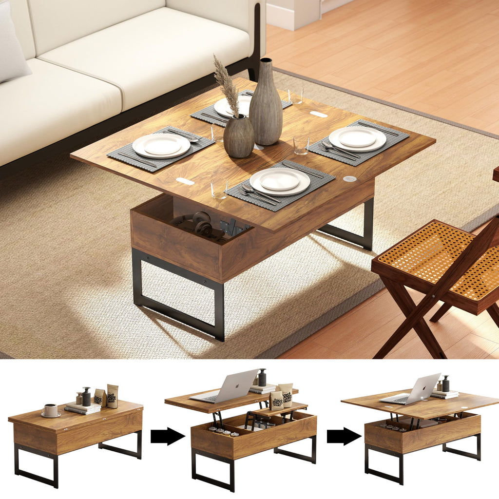 Walnut Storage Farmhouse Coffee Table