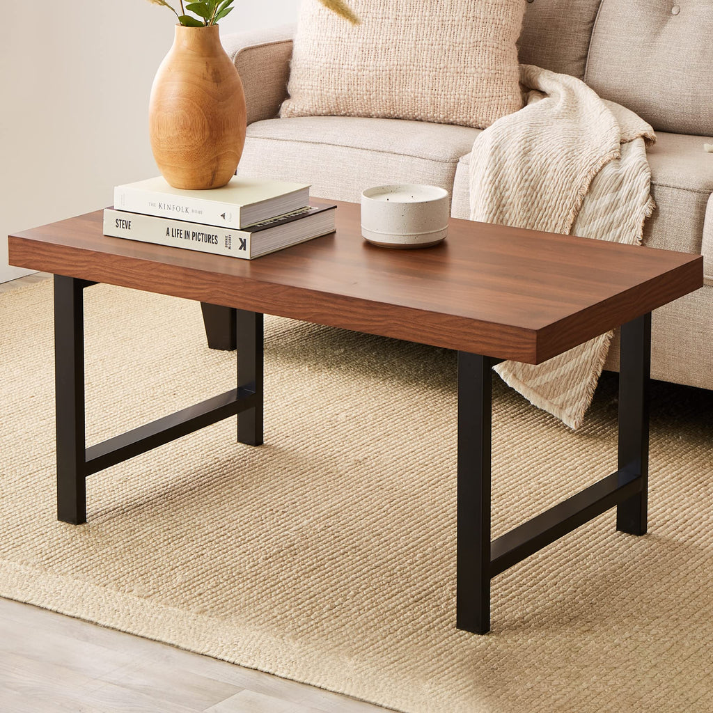 Brown Industrial Butcher Block Coffee Table